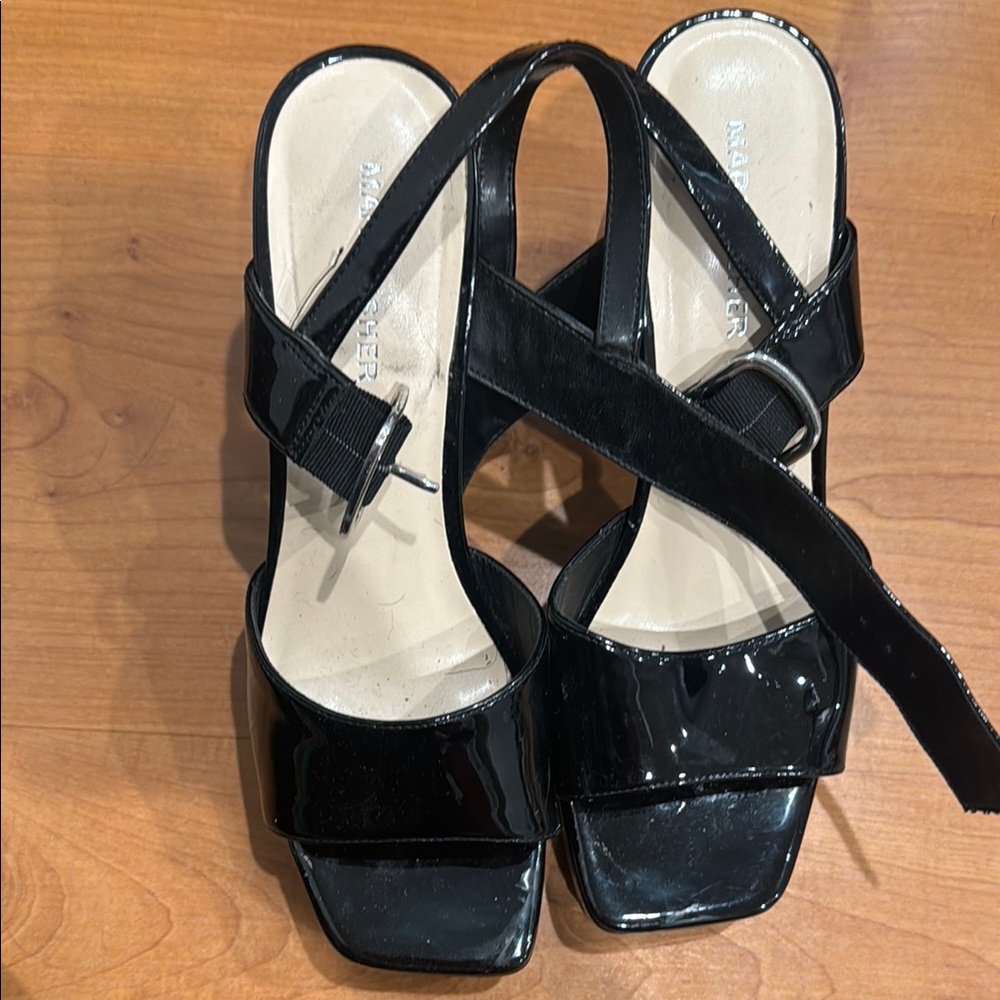 Marc Fisher Black Patent Sandals